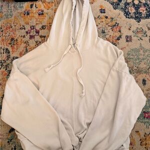 American Eagle Outfitters Cream Fleece Hoodie